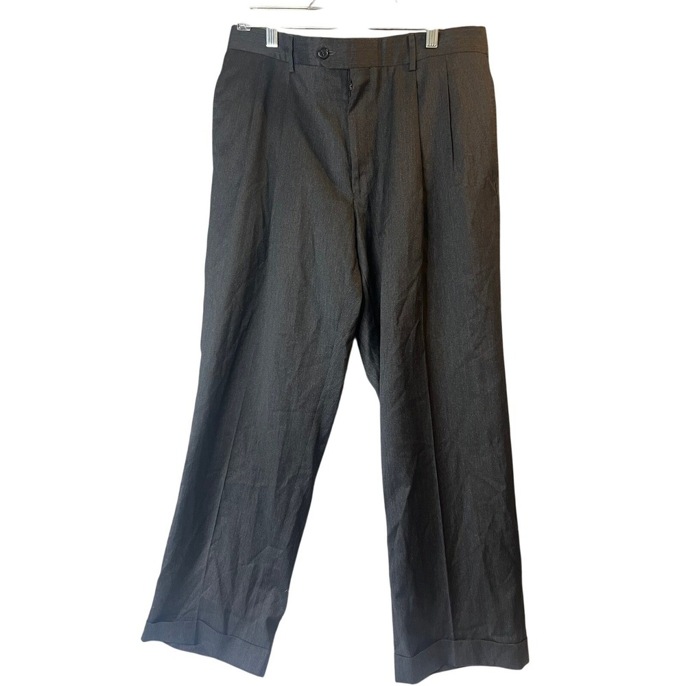 J.S.A. Bank Gray Pleated Dress Pants Men's Business Casual Career Work 32x28
